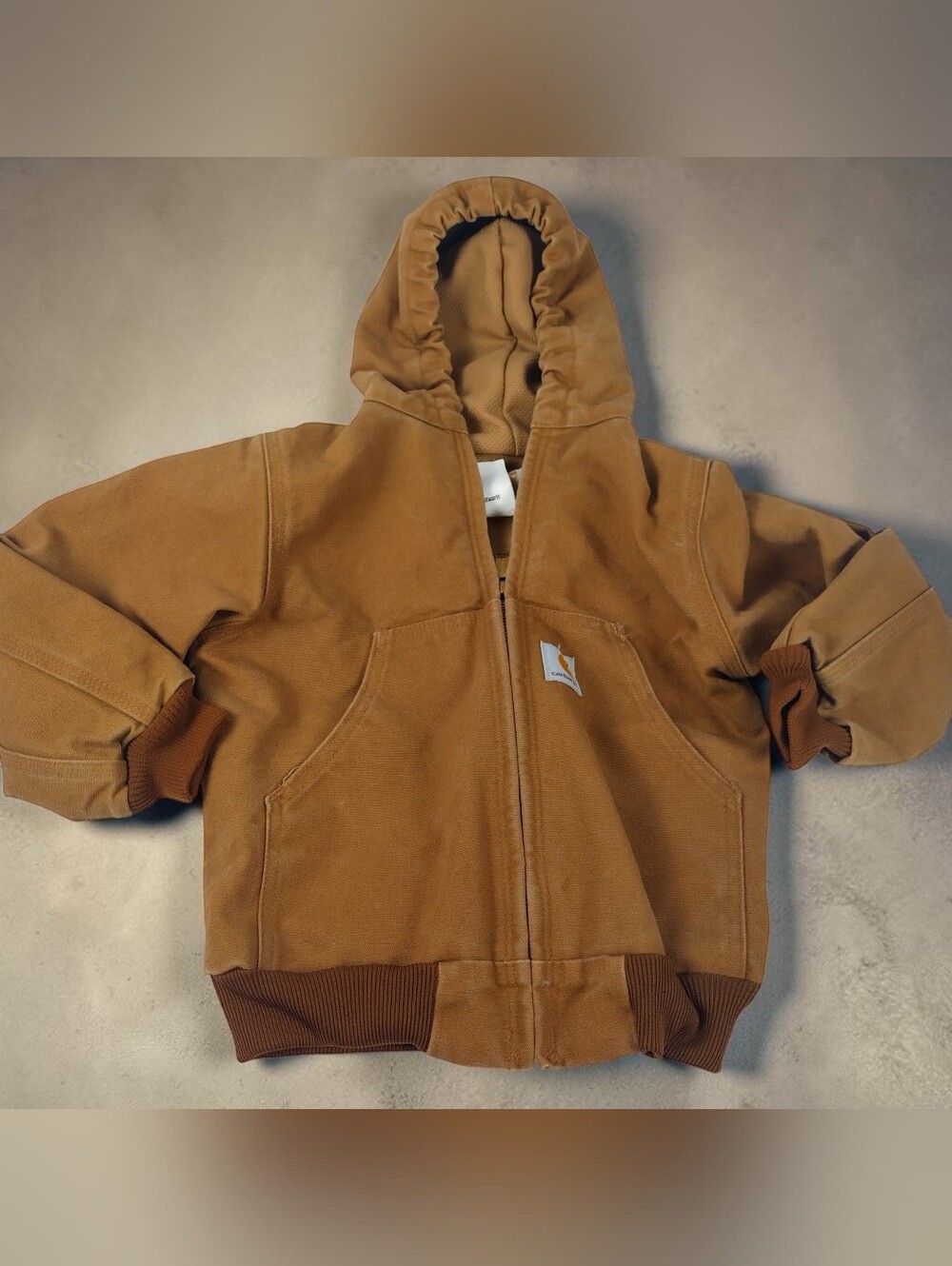 Carhartt Boys Y05 (5-6 Yrs) Classic Canvas Zip Up Jacket Outdoor Insulated Coat